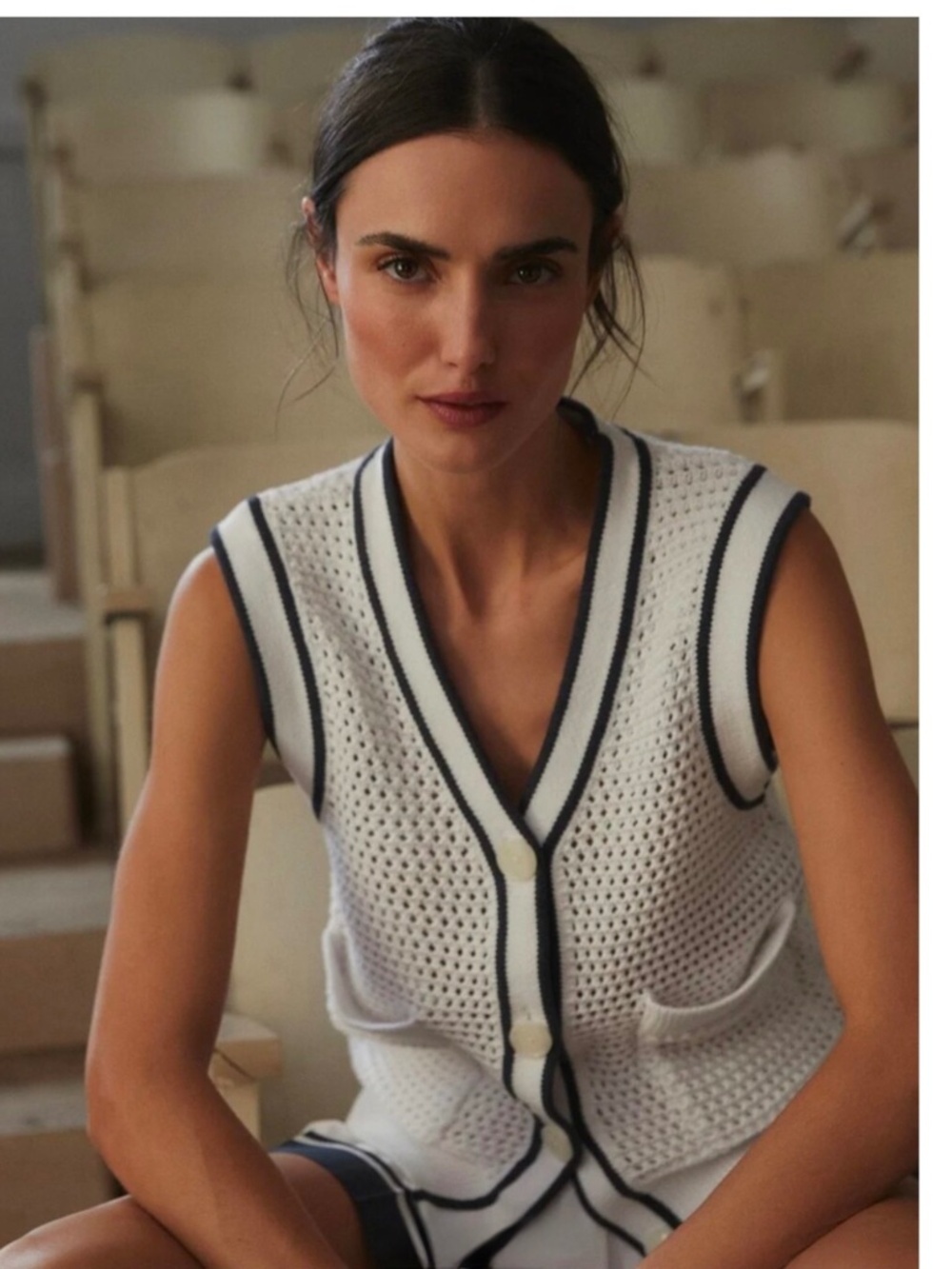 Varley Leilani V-Neck button front Cardigan Tank Club Collection
